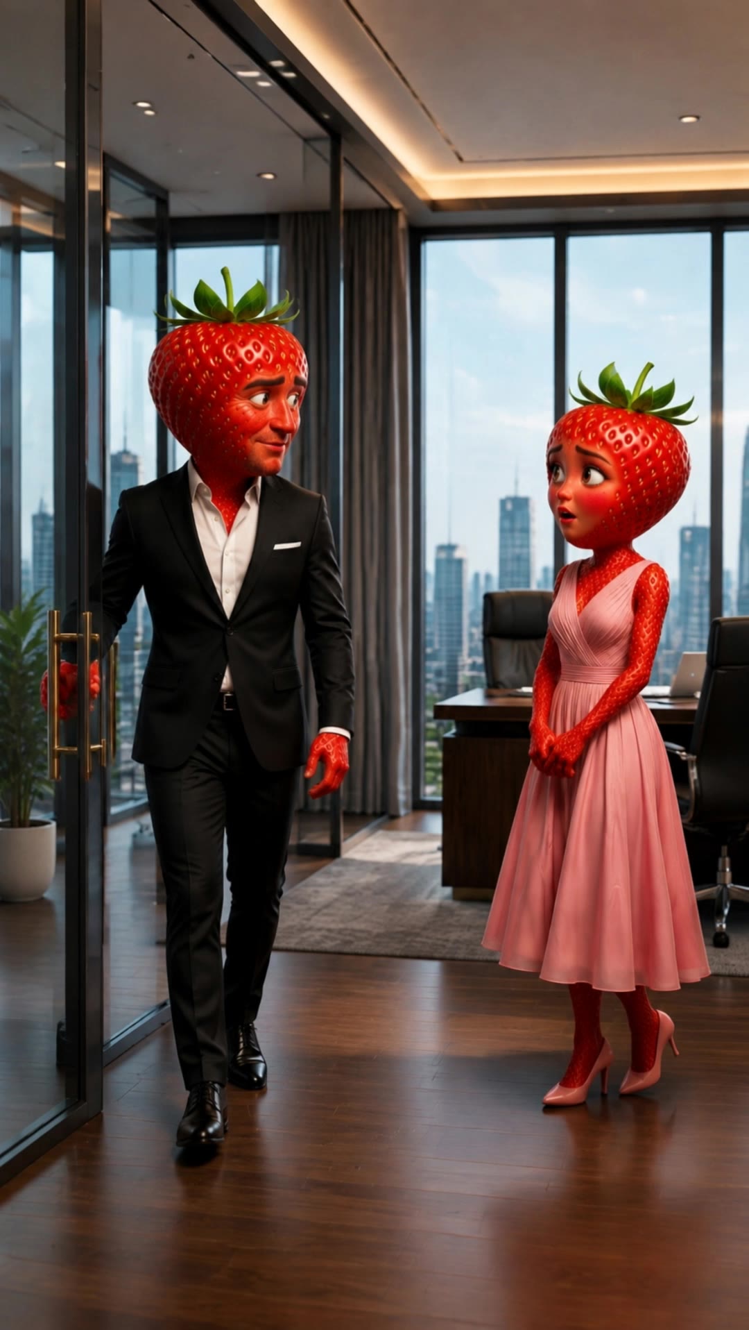 Kling AI work 317659110615922 - strawberry brunette hair AI video