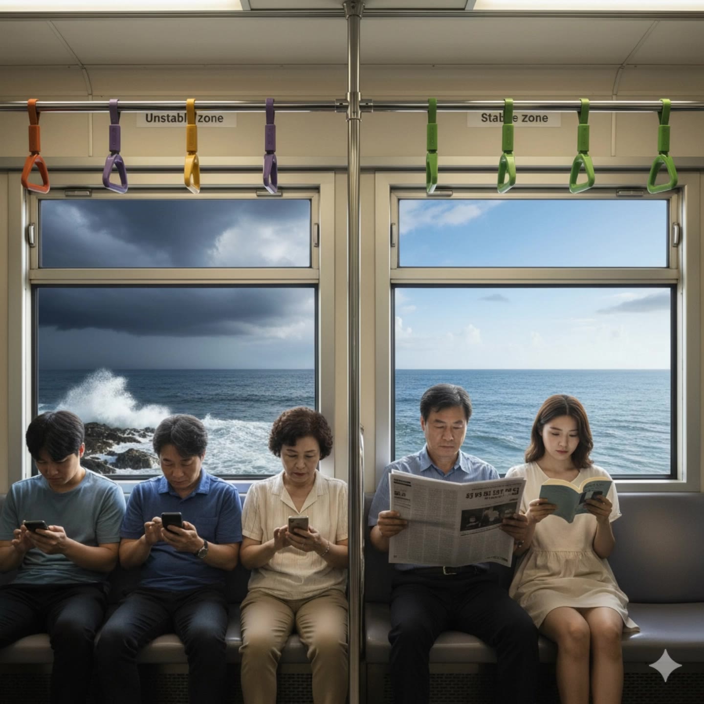 Korean seaside train - train scene AI video