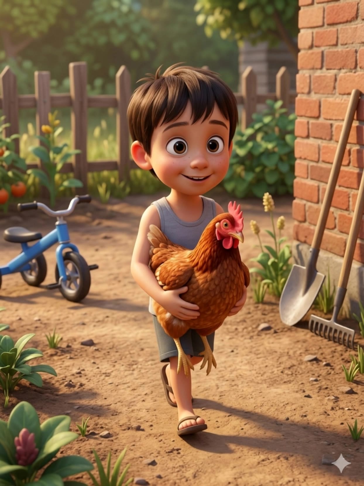 Kling AI work 307393533663869 - evolution of hen AI video