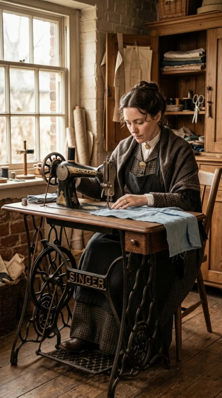 A woman working sewing machine - machine movie india AI video
