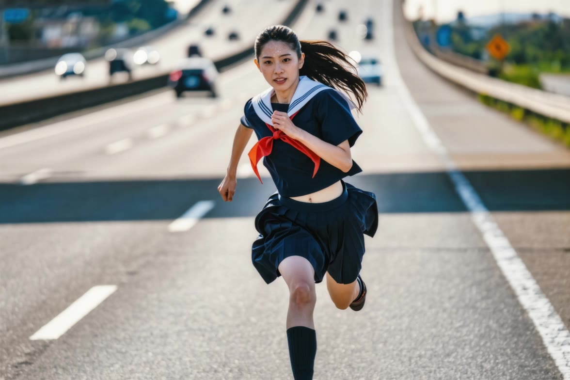 running woman - fast running gif AI video