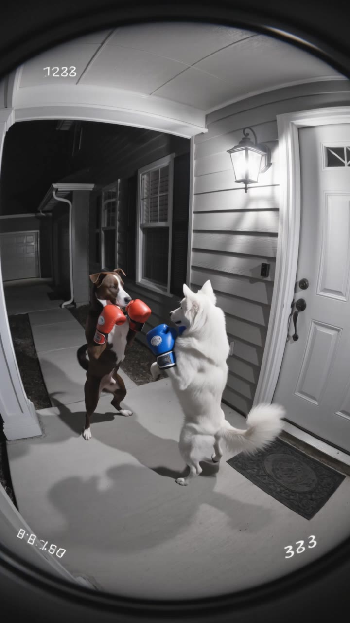 Dogs boxing - bob boxing dummy AI video