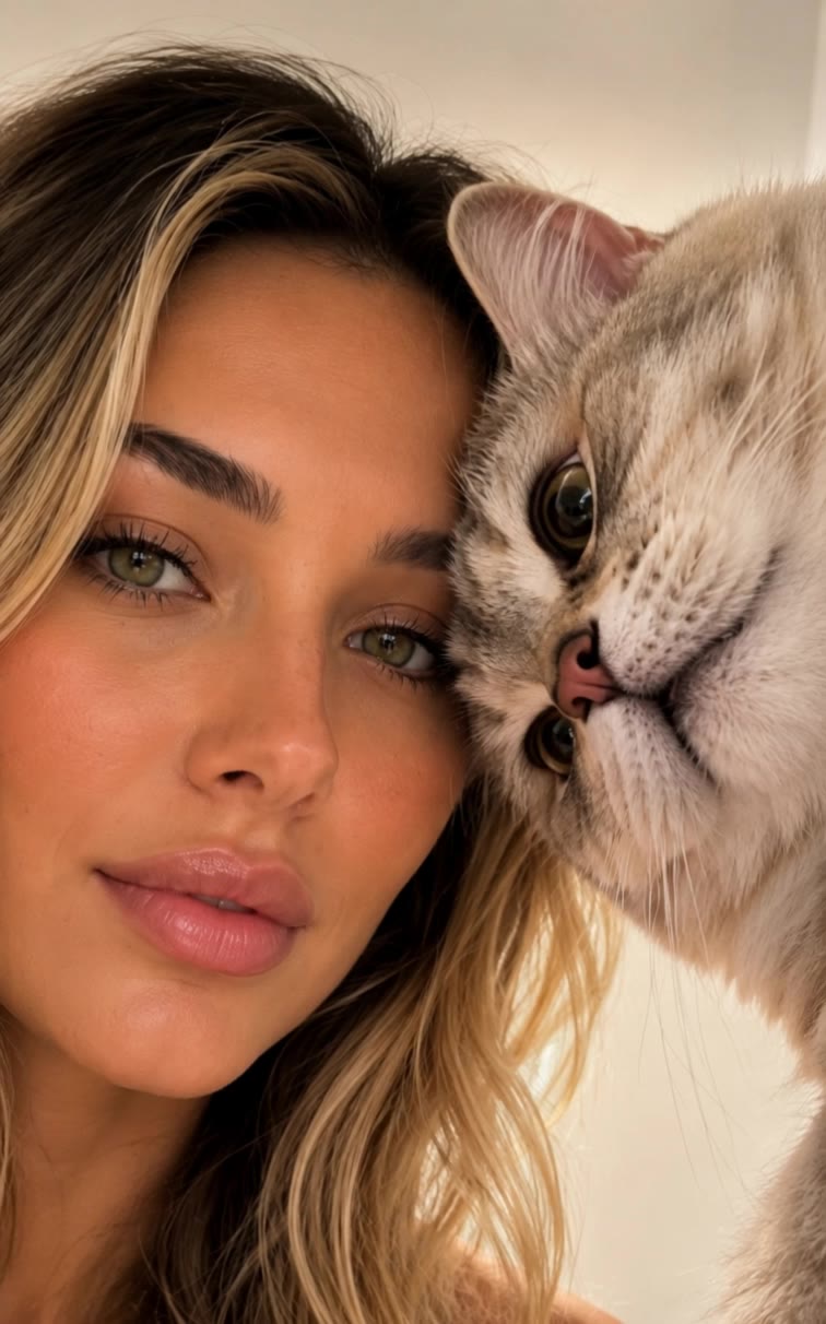 selfie style cat - cinematic style AI video
