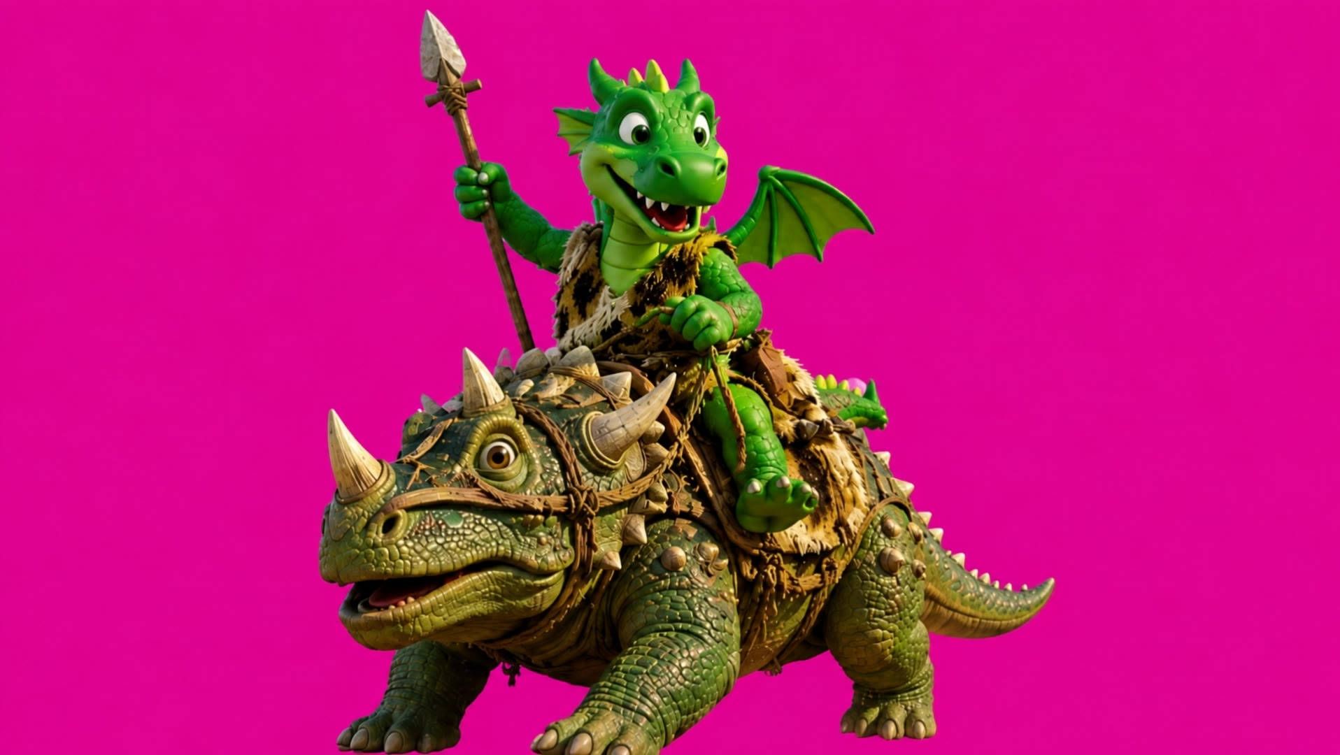 Spot the Dragon on Dinosaur - dinosaur animation AI video