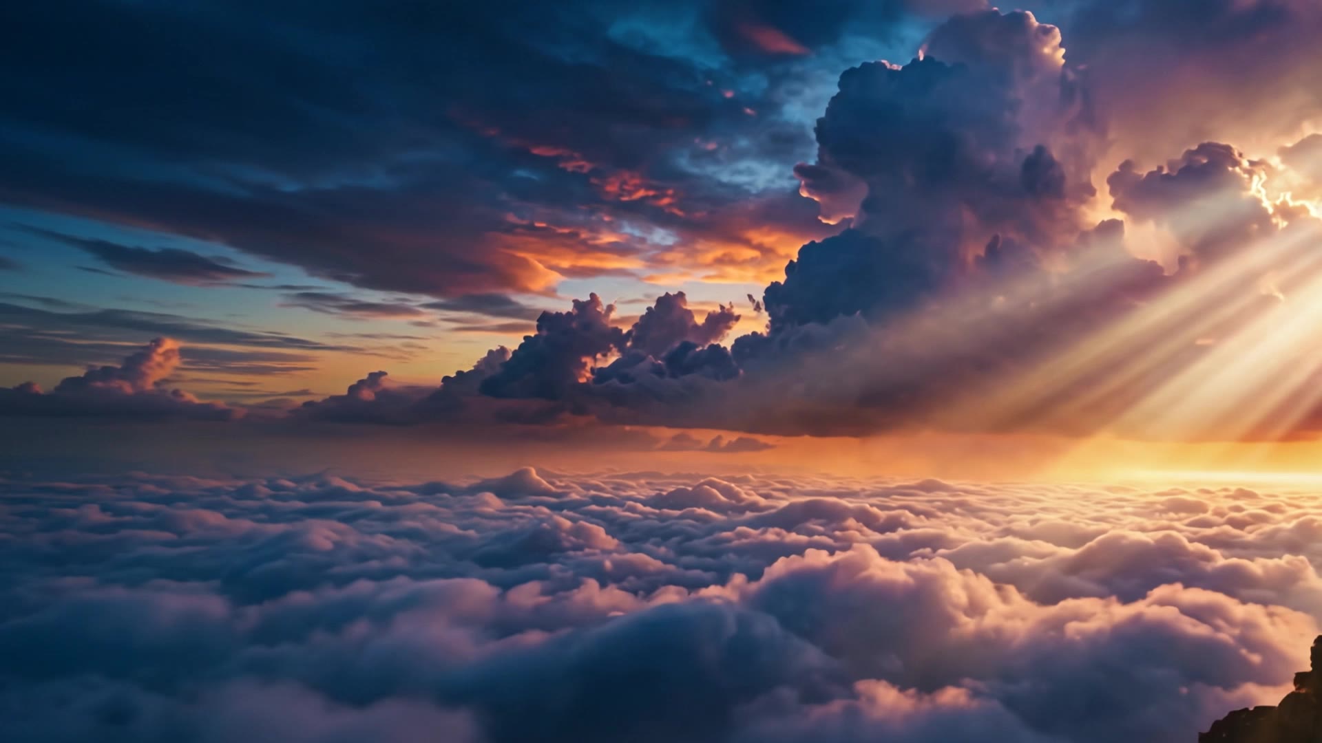 a spiritual view from mountain - different point of view AI video