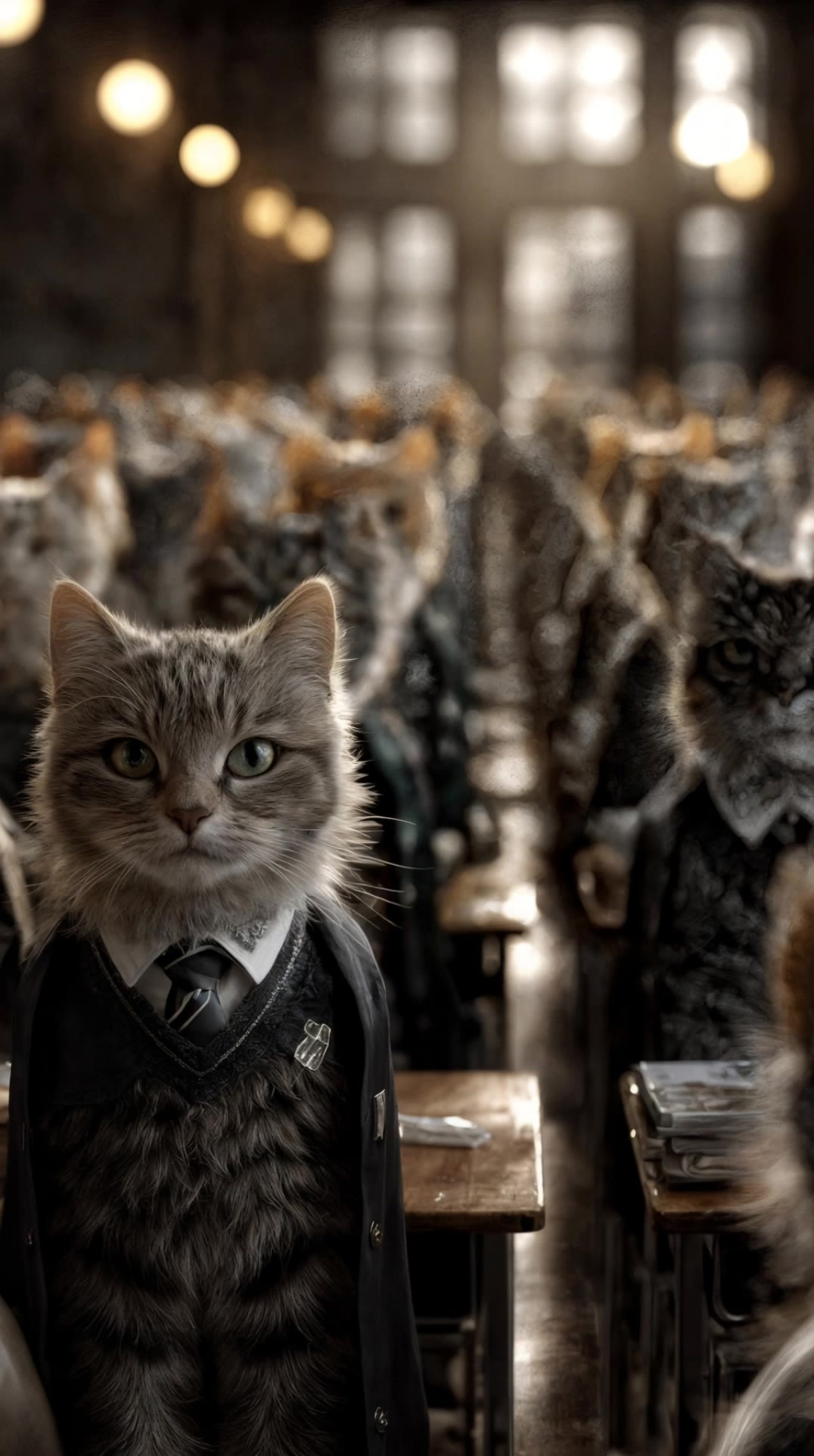 Cats Classroom Sync Dance - ai cats AI video