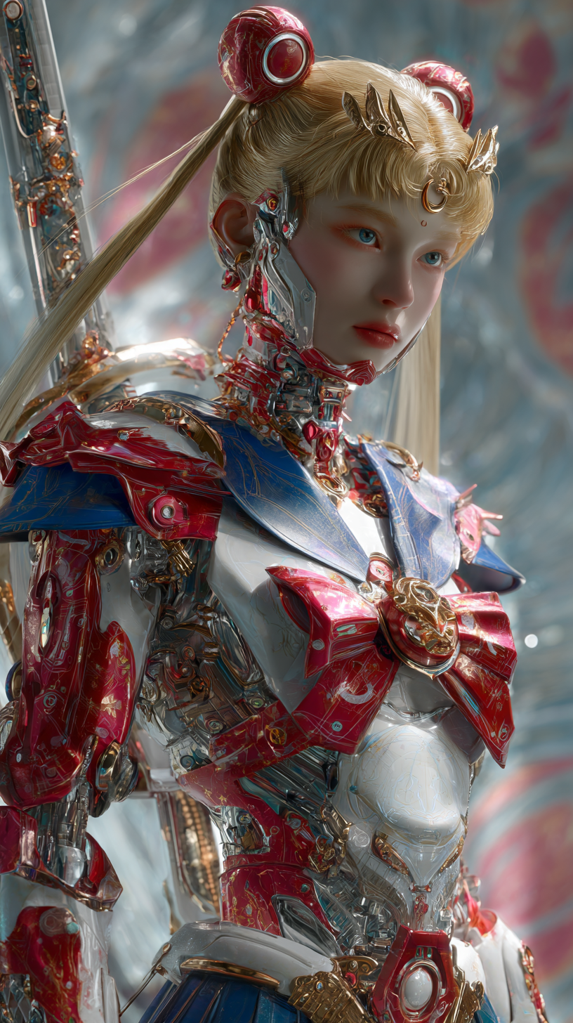 Sailor Moon futuristic style - futuristic style AI video