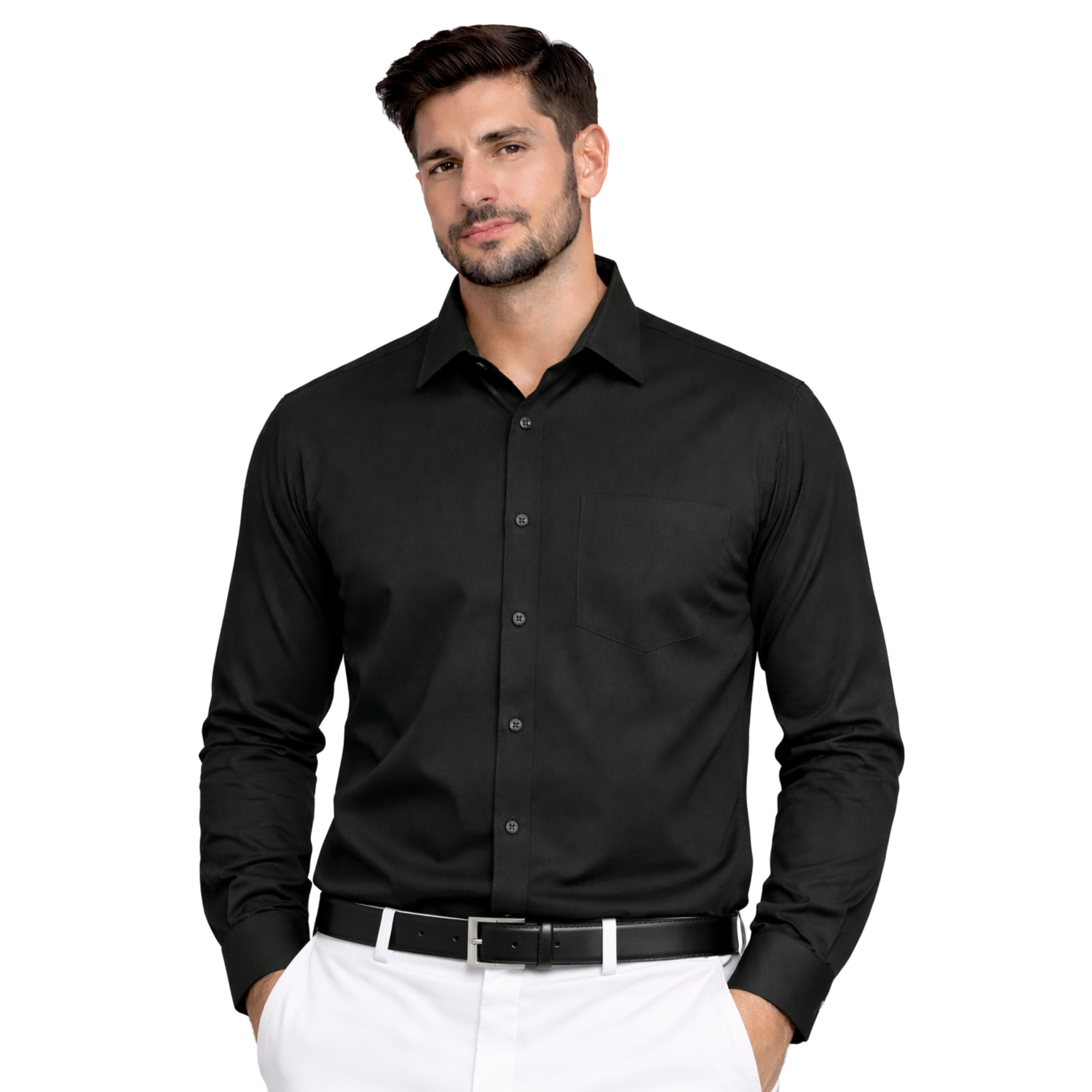 Black Shirt Men’s Fashion – Prem - bangs mens hair AI video