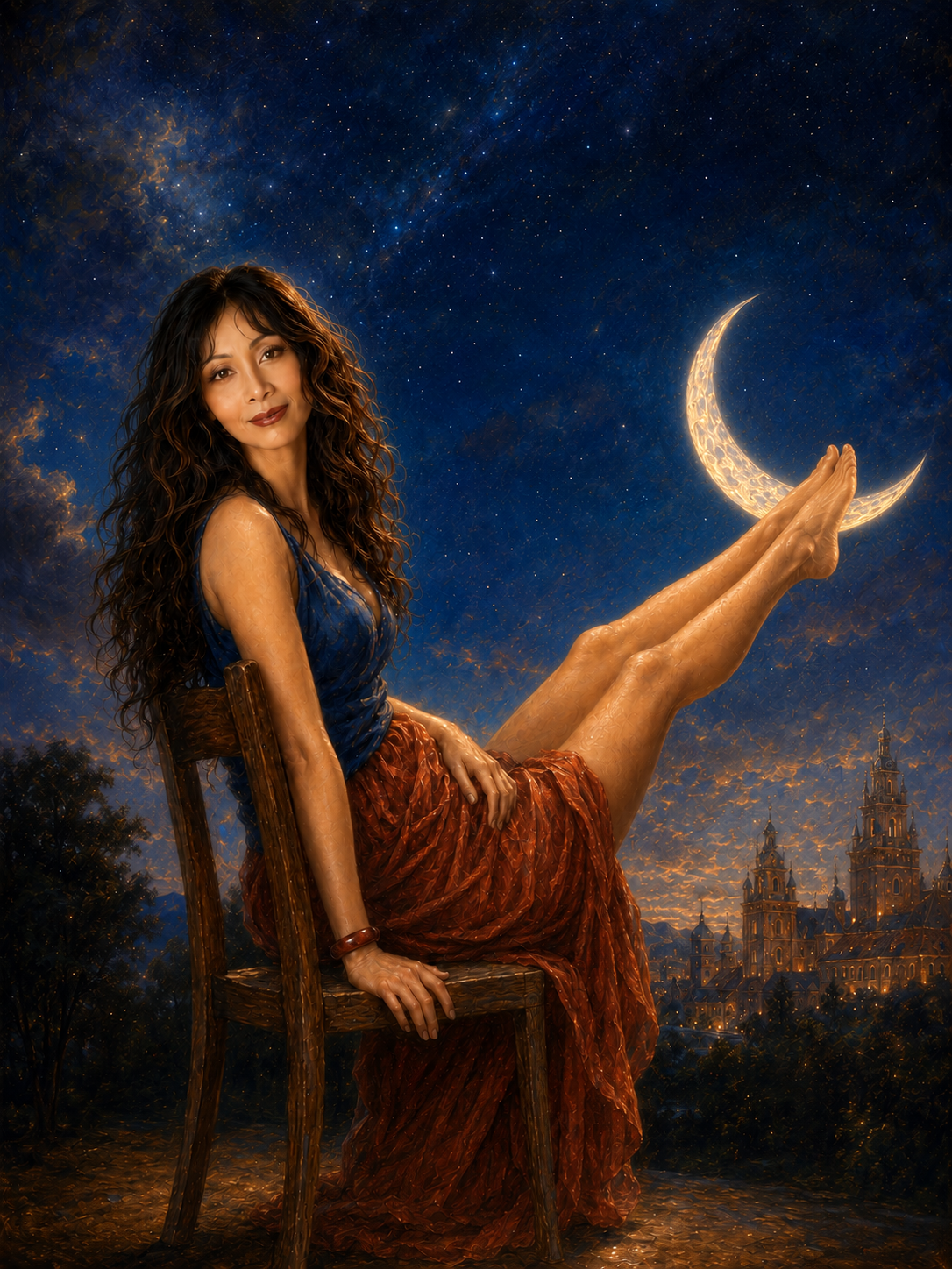 The crescent moon - moon inpaint AI video