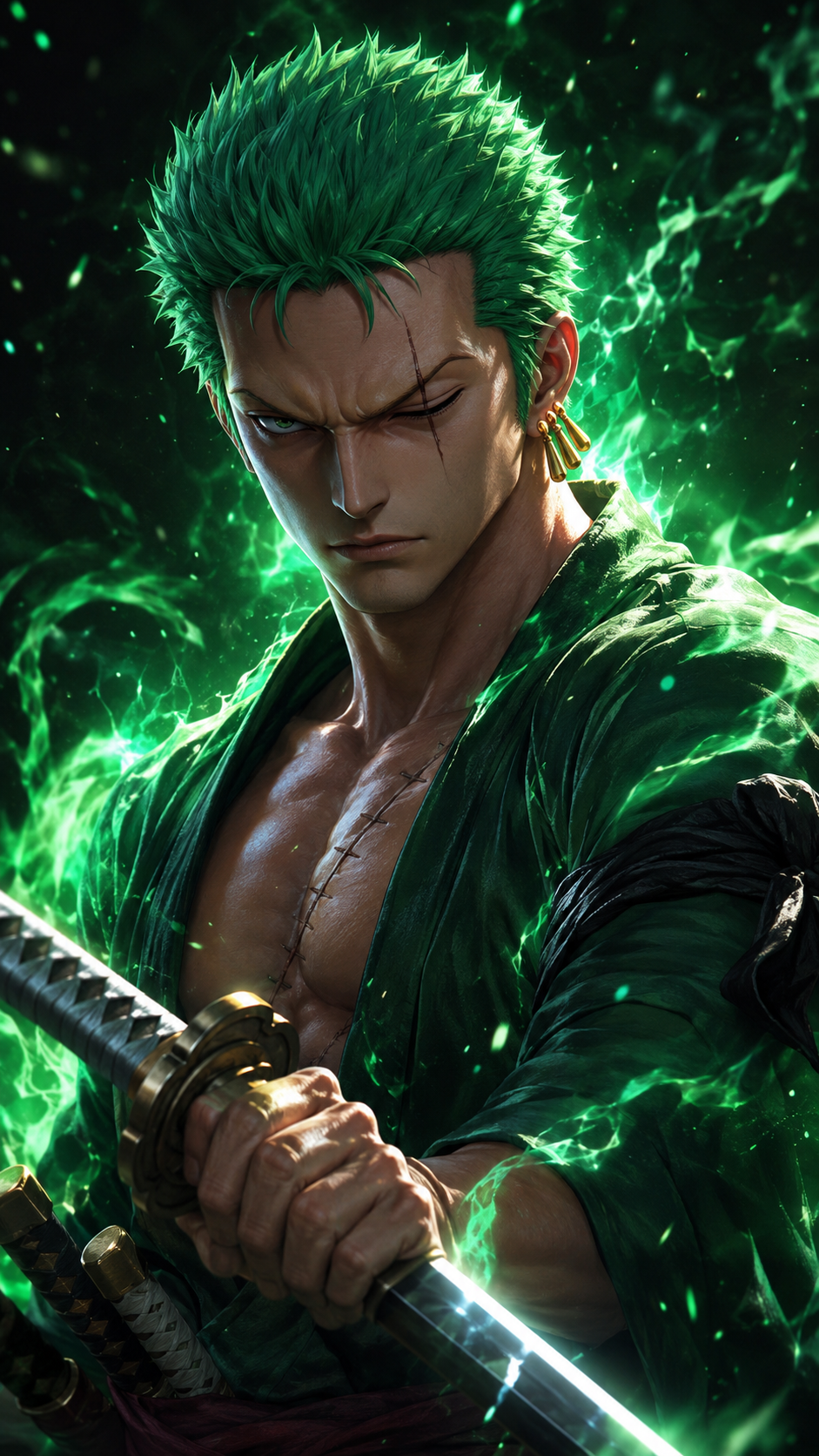 Zoro in cinematic 3D anime style - cinematic style AI video