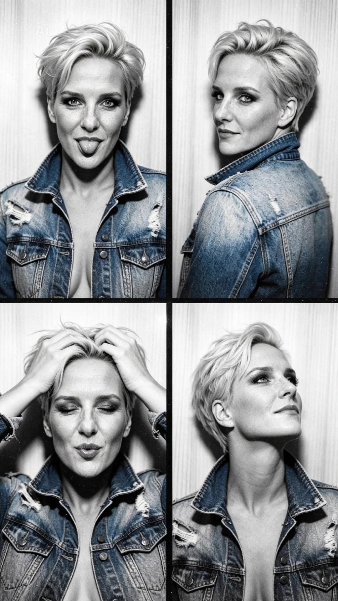 Kling AI work 312890554668640 - short blonde pixie cuts AI video