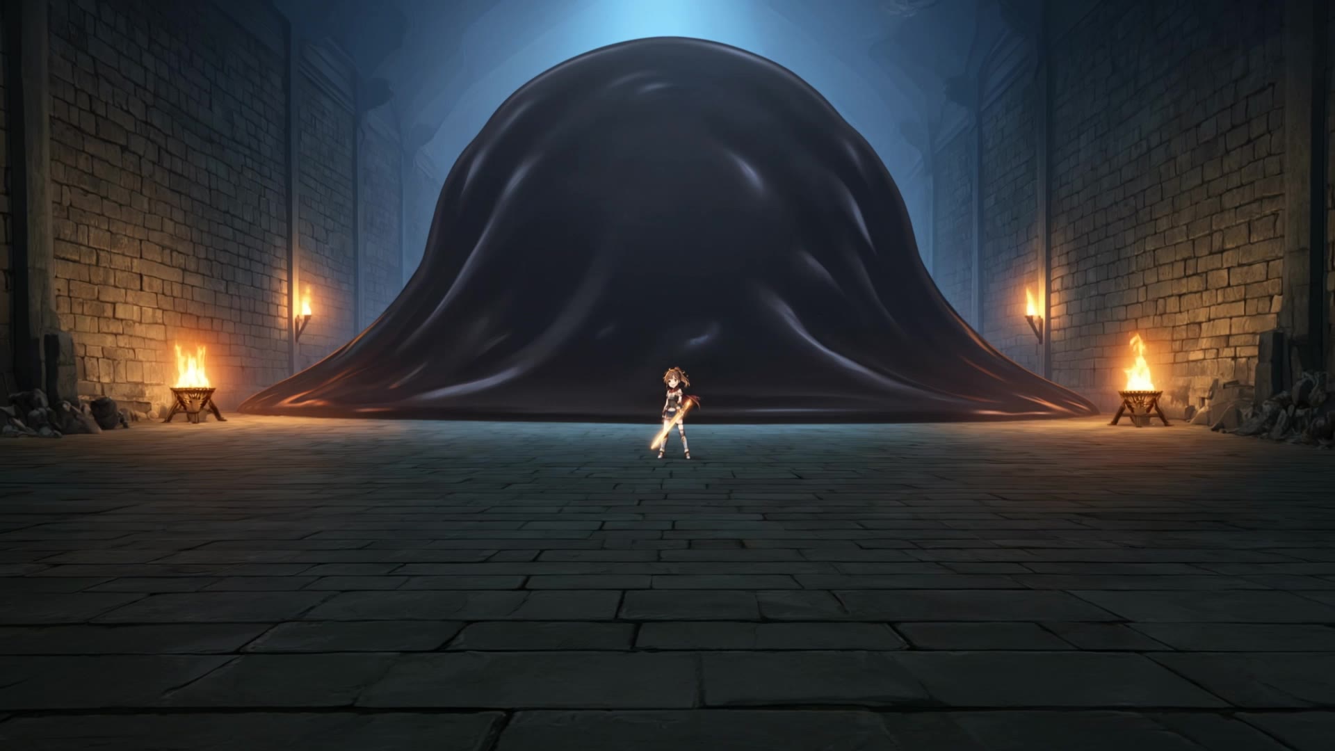 Slimes appear in the dungeon - scarred scale AI video