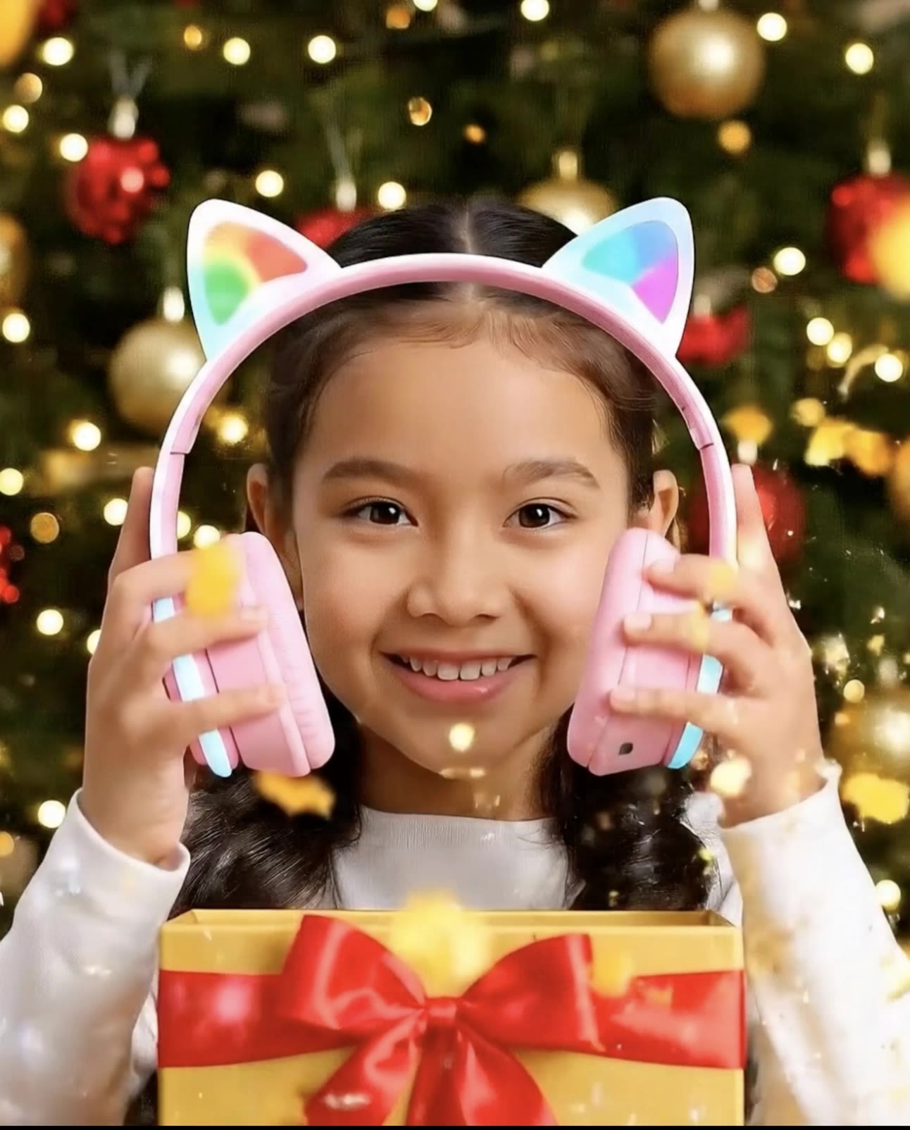 Girl holding headphones - ai headphones AI video