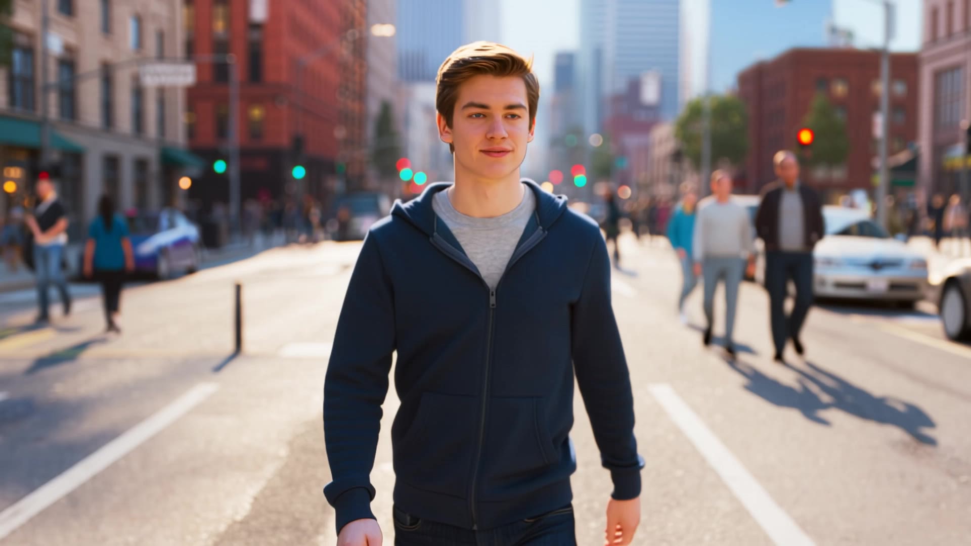 man walking into diferent styles - loop animation AI video