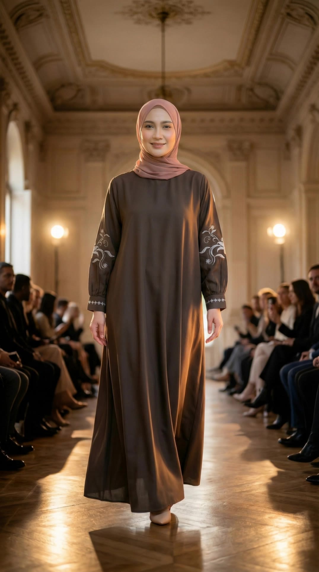 Parisian Modest Walk - walk animation AI video