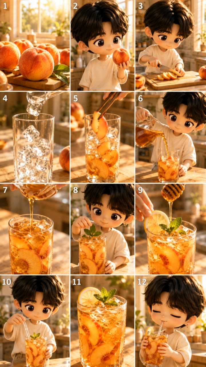 Peach Iced Tea- chibi - how to draw chibi characters AI video