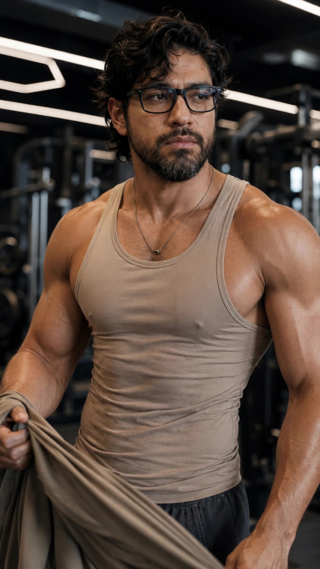 Man in the gym - gym scene AI video