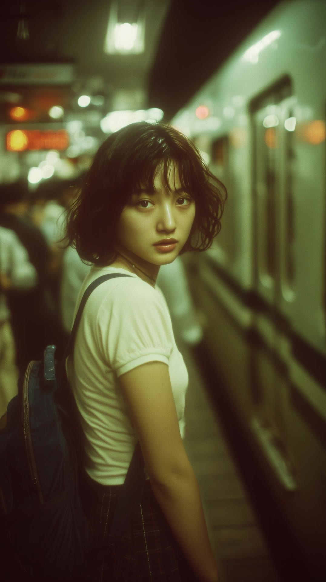 Subway Station - japanese subway poster overlay AI video