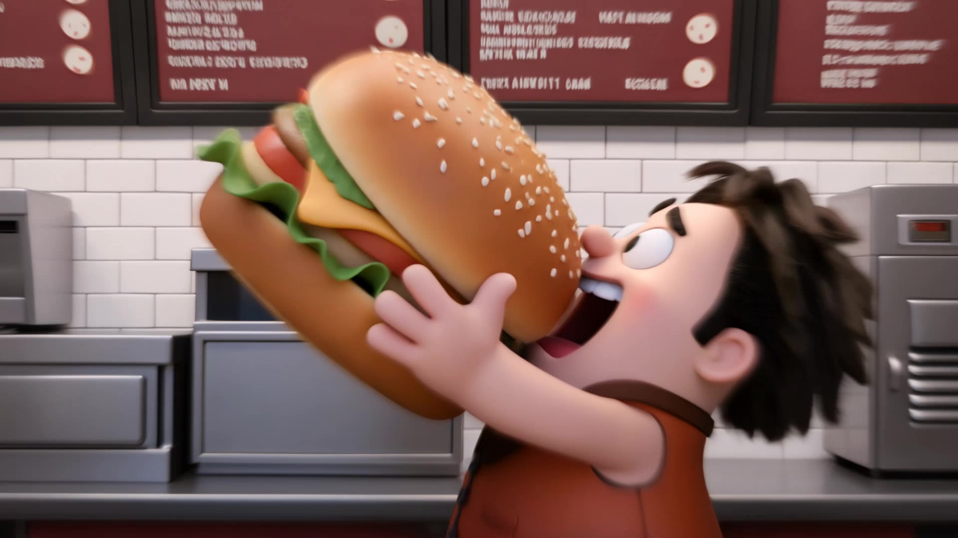 Burger - burger scene AI video