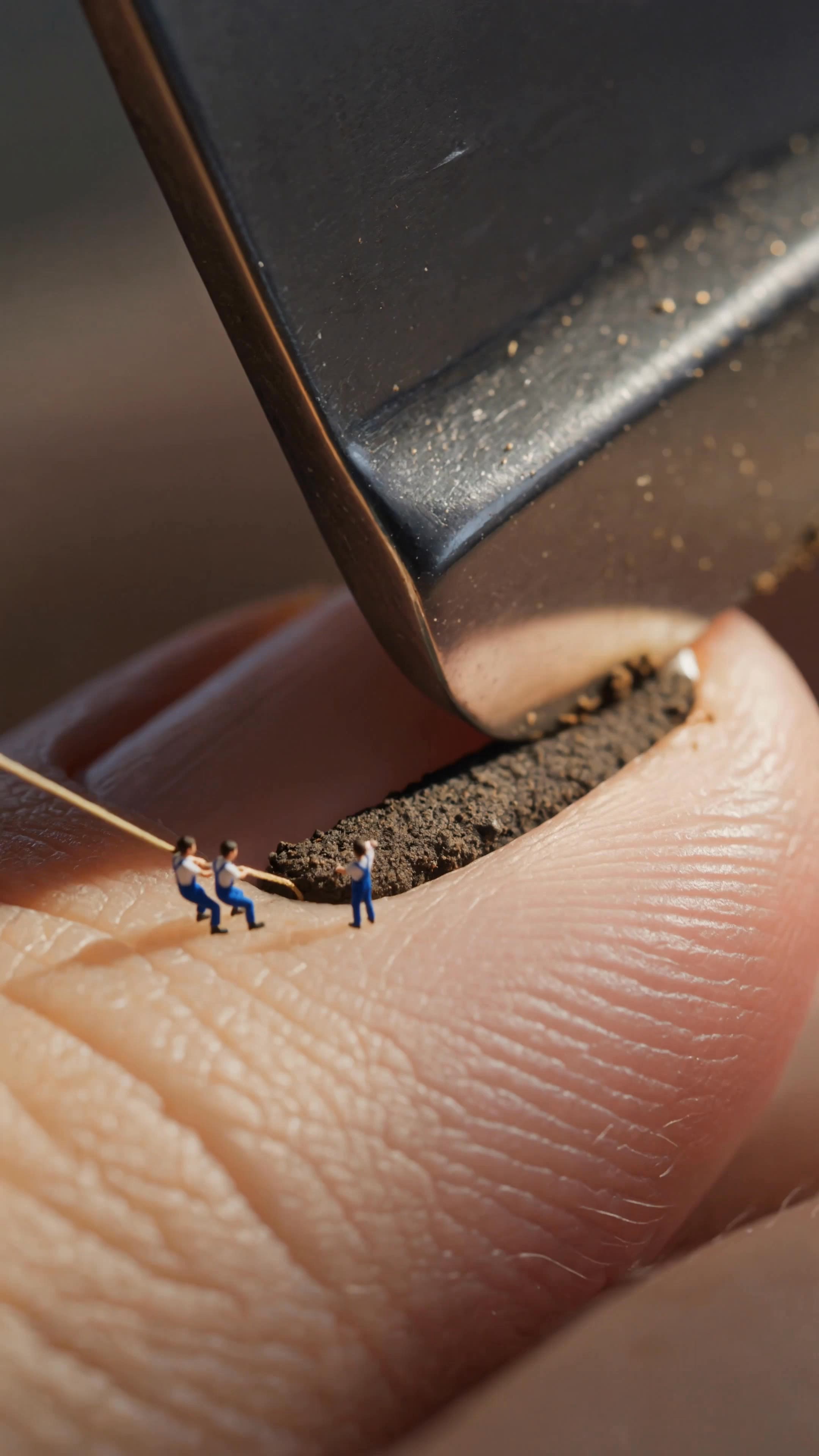 Tiny workers clean under a finge - mr clean images AI video