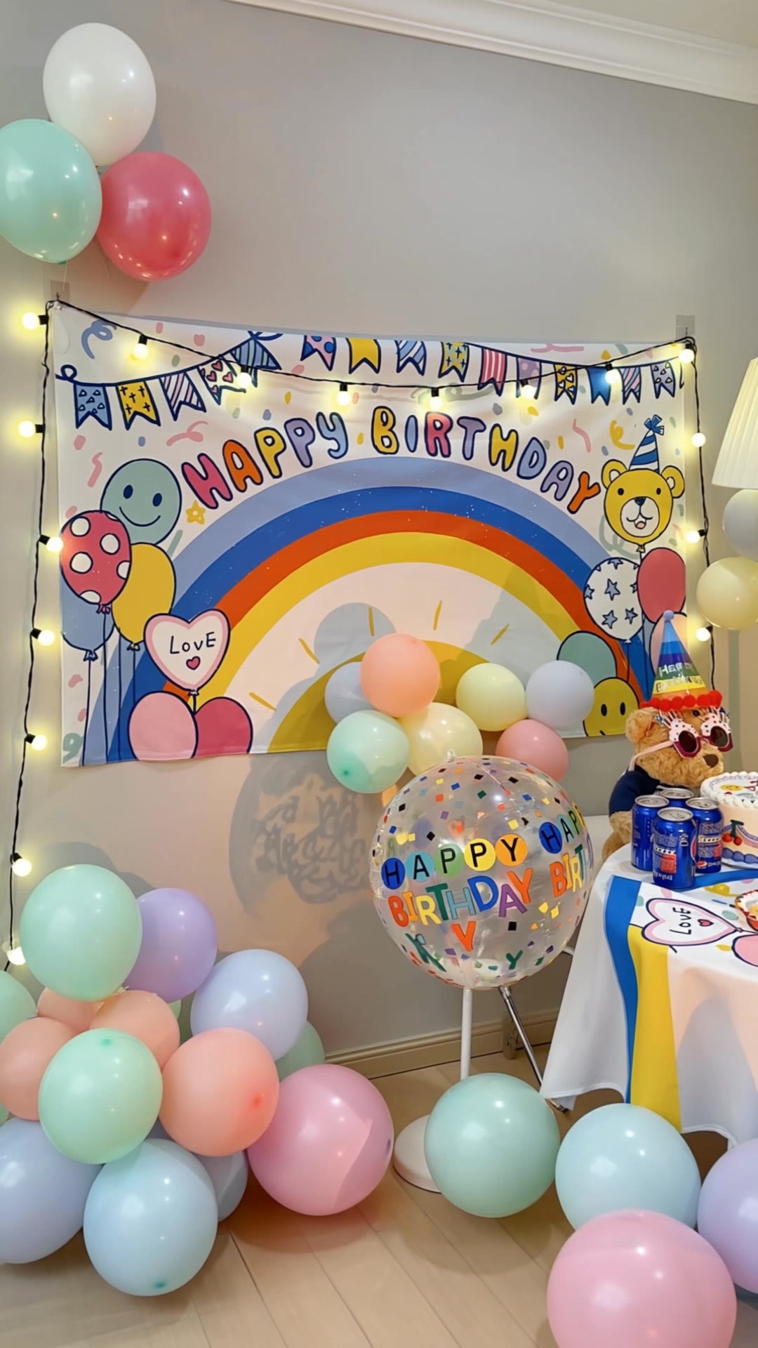 rainbow birthday banner - bbw banner design AI video