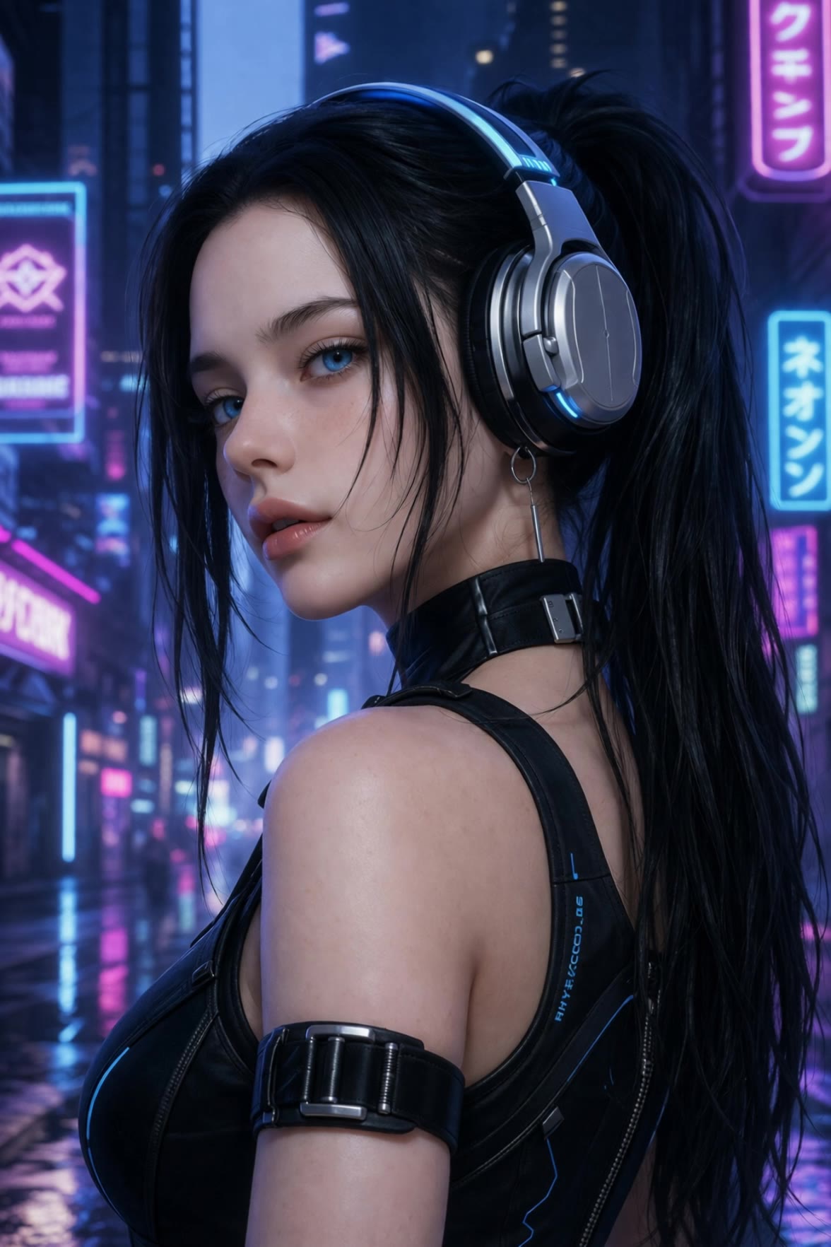cyberpunk girl - cyberpunk birds with broken wings AI video