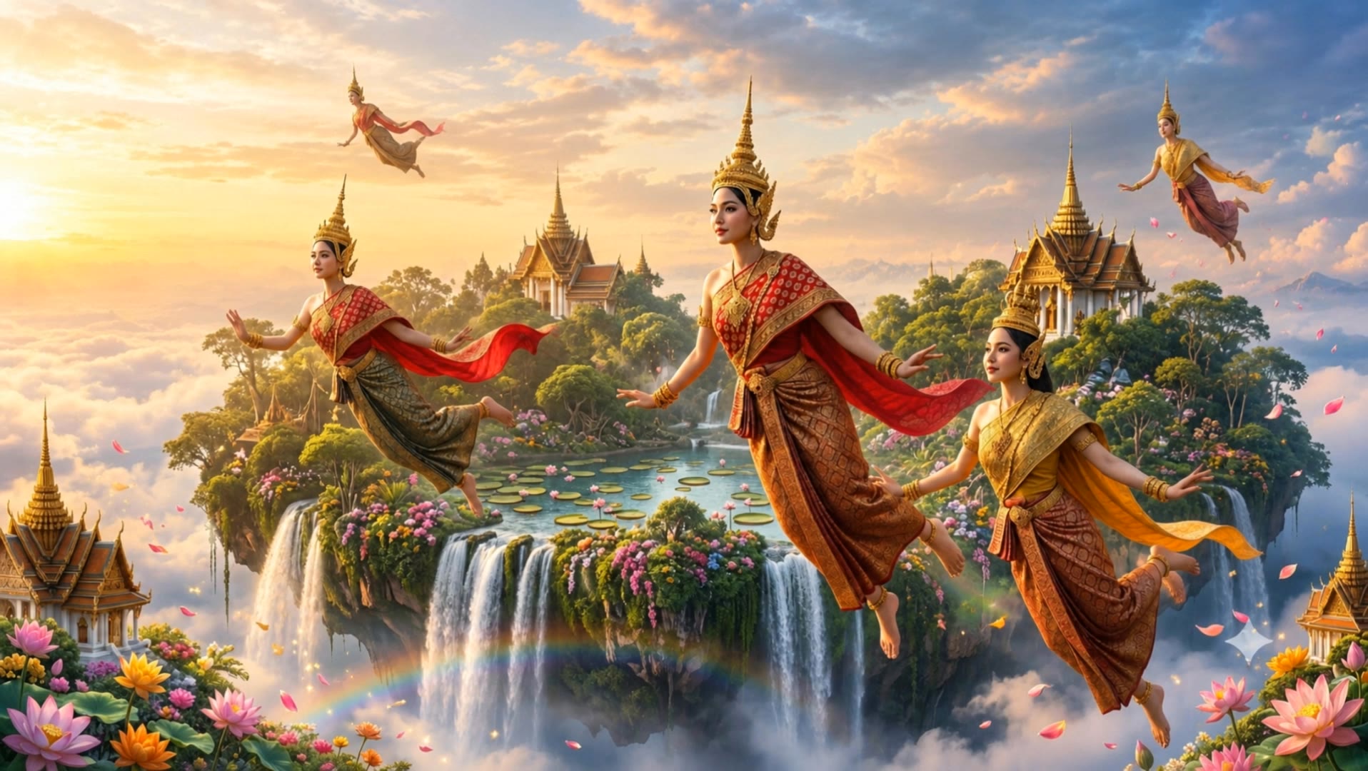 Fly with a Thai angel. - ai angel old videos AI video