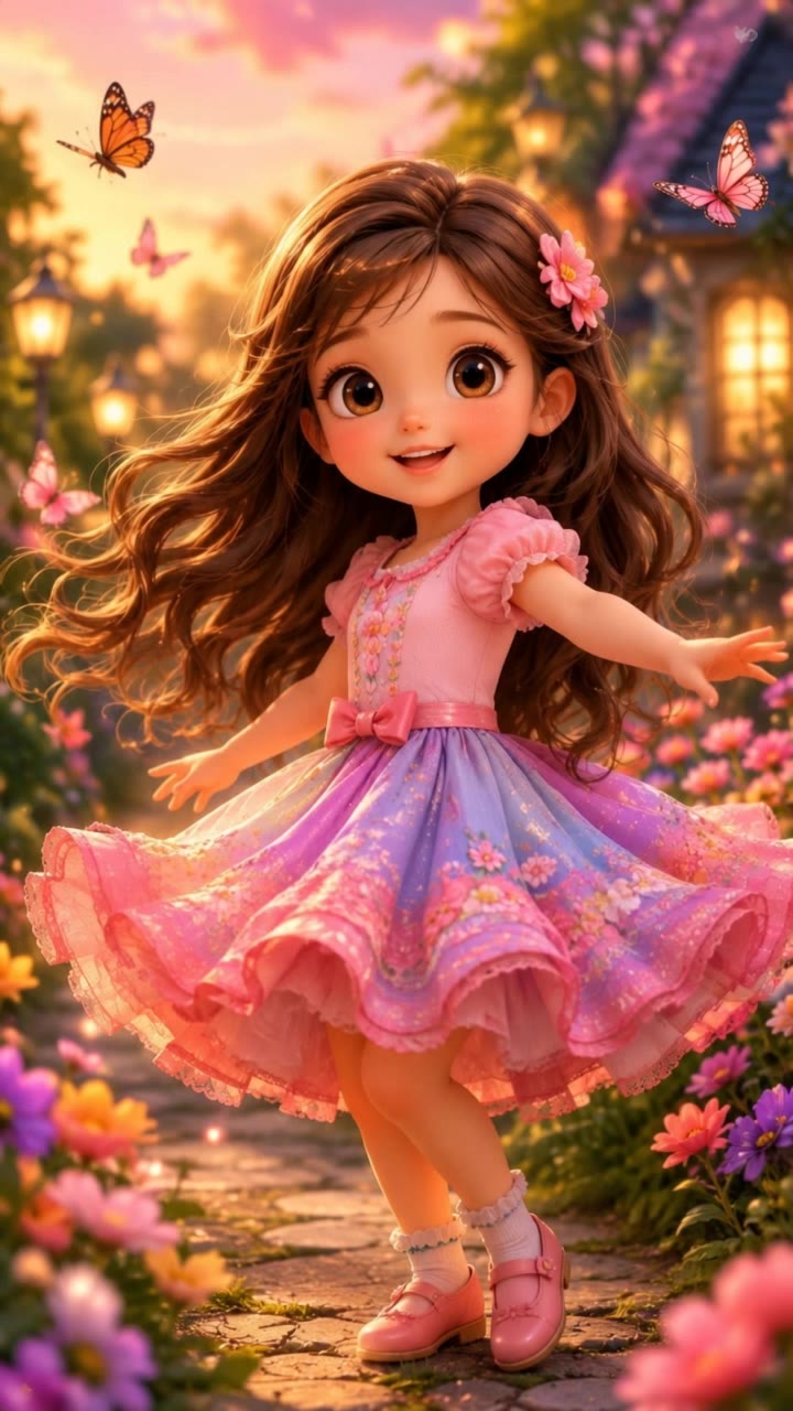 Kling AI work 313414230508601 - flower cartoon images AI video