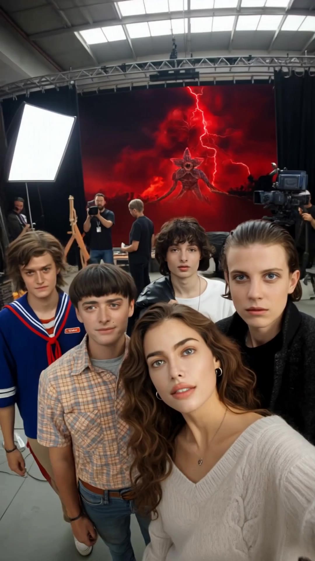 On set of Stranger Things - stranger things tiktok profile picture AI video