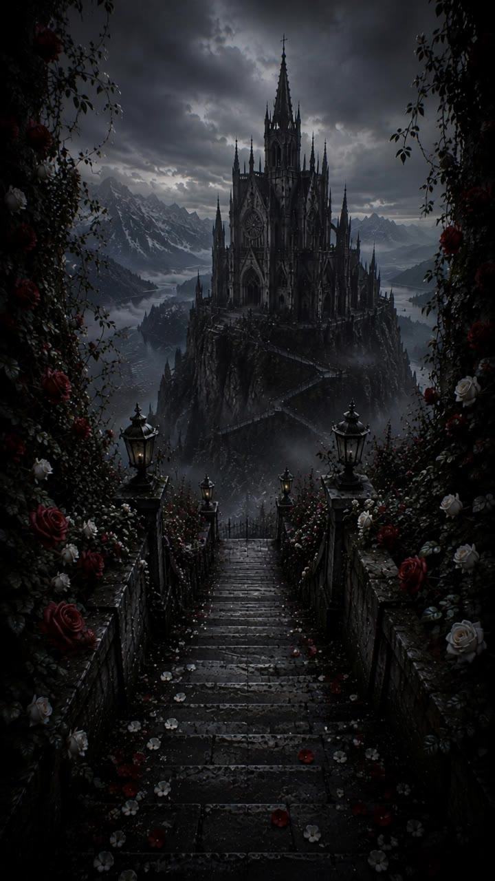 Dark Fantasy Cathedral  - dark fantasy style AI video