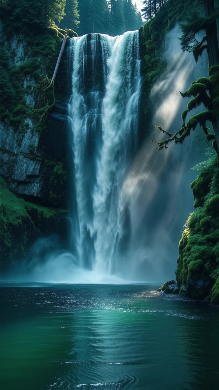 Waterfall  - motion waterfall picture AI video