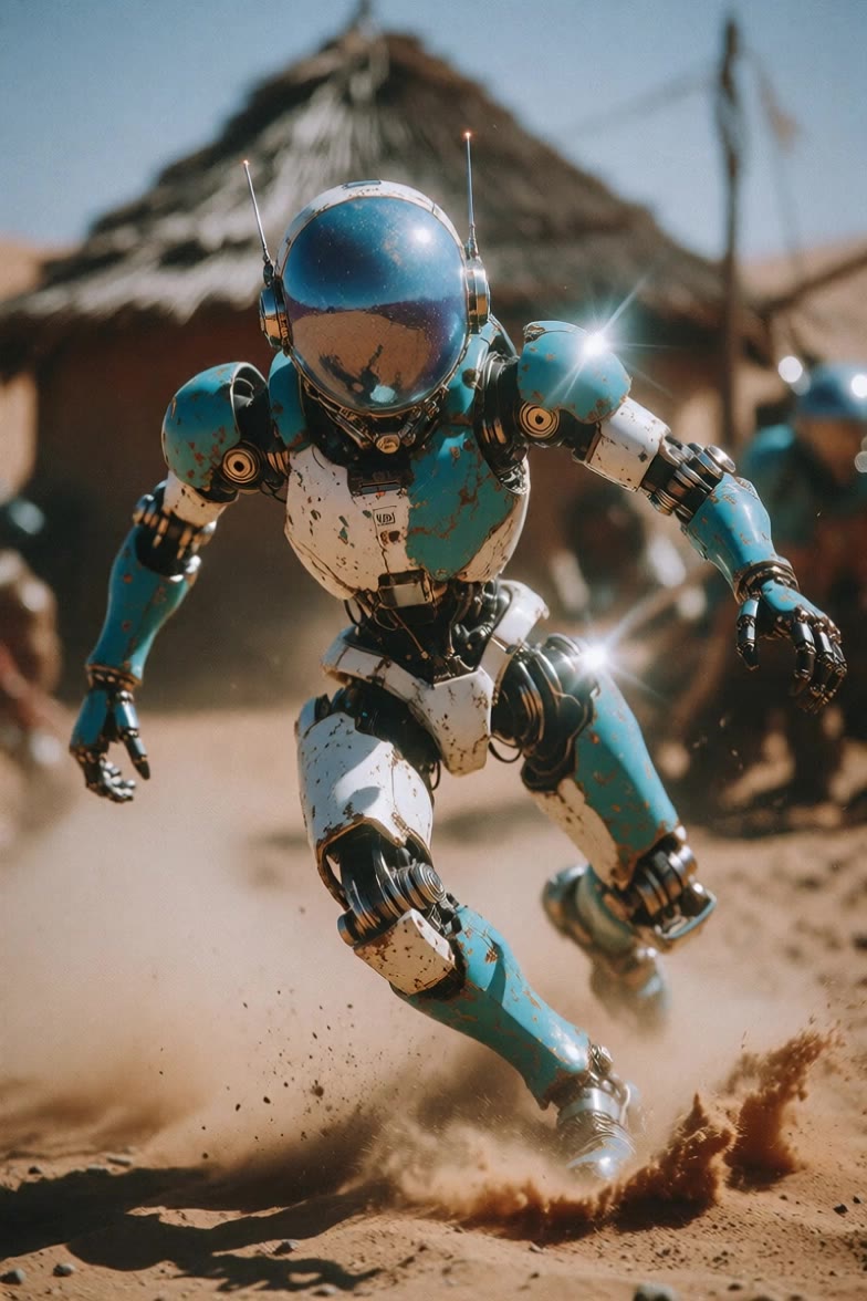 mechanical robot running - ai running AI video