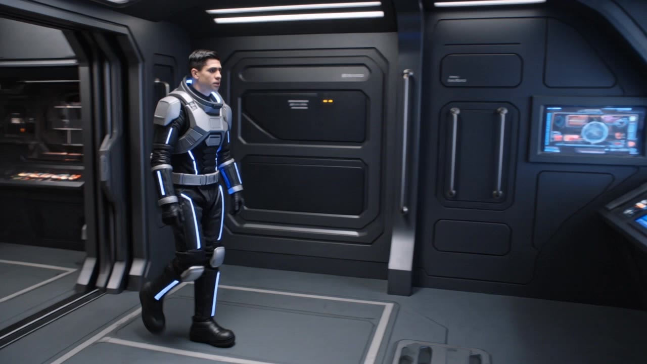 starfall:omega war begins.....  - holographic knee high space boots AI video