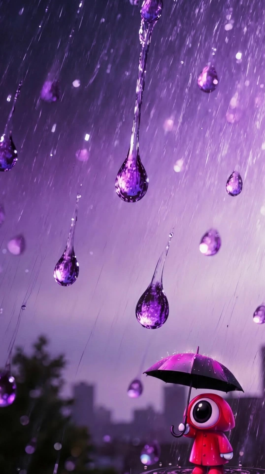 Purple Rain - rain animation AI video