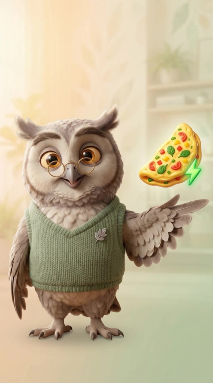 An owl food expert - favorite icon generator AI video