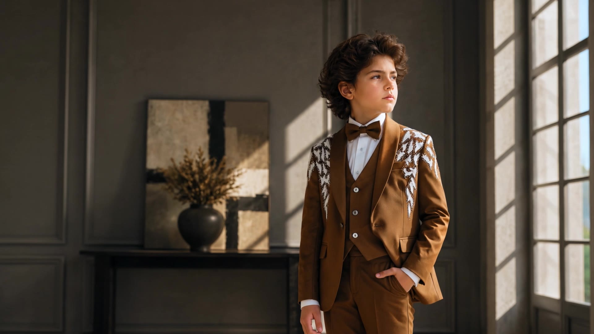 Kling AI work 311336296502718 - highlights on brown curly hair AI video