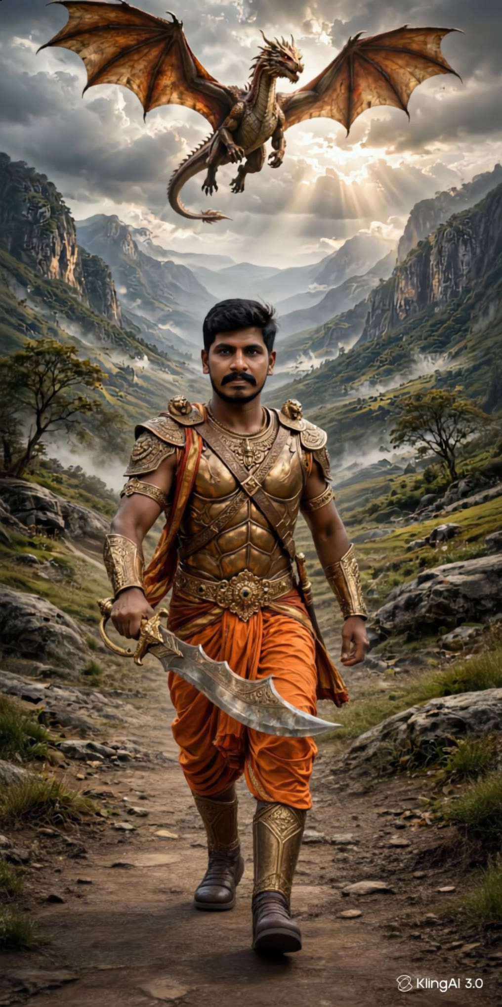 dragon king balaji - fly in video AI video