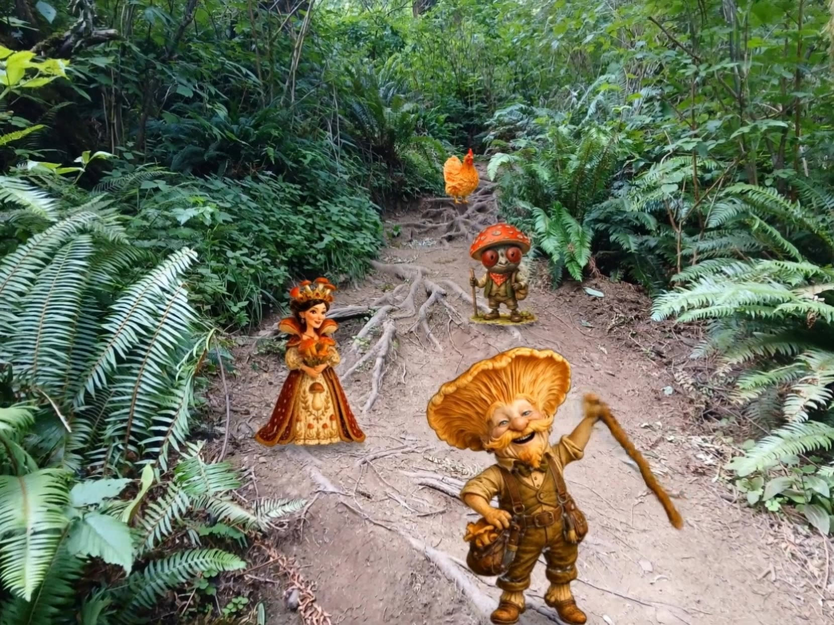 Mushroom characters - scene characters AI video