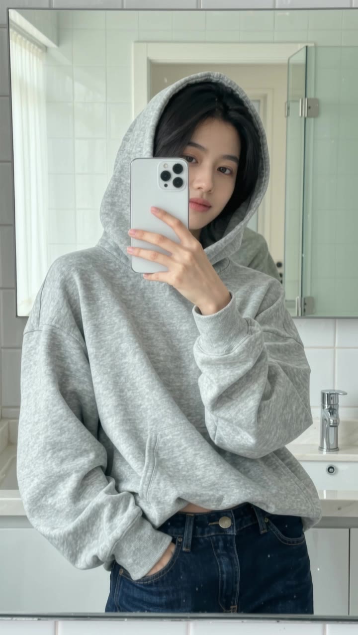 selfie through mirror - selfie desktop wallpaper AI video