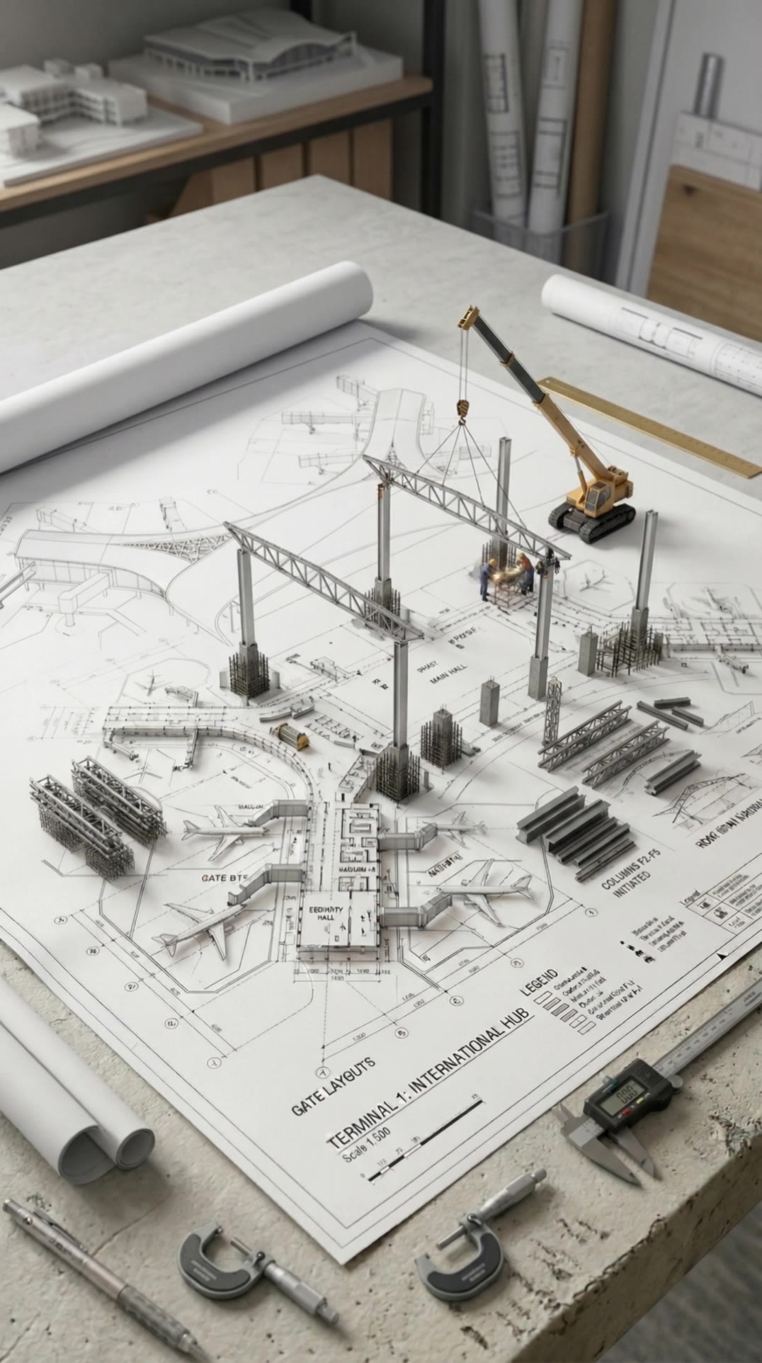 International Airport Terminal - image blueprint AI video