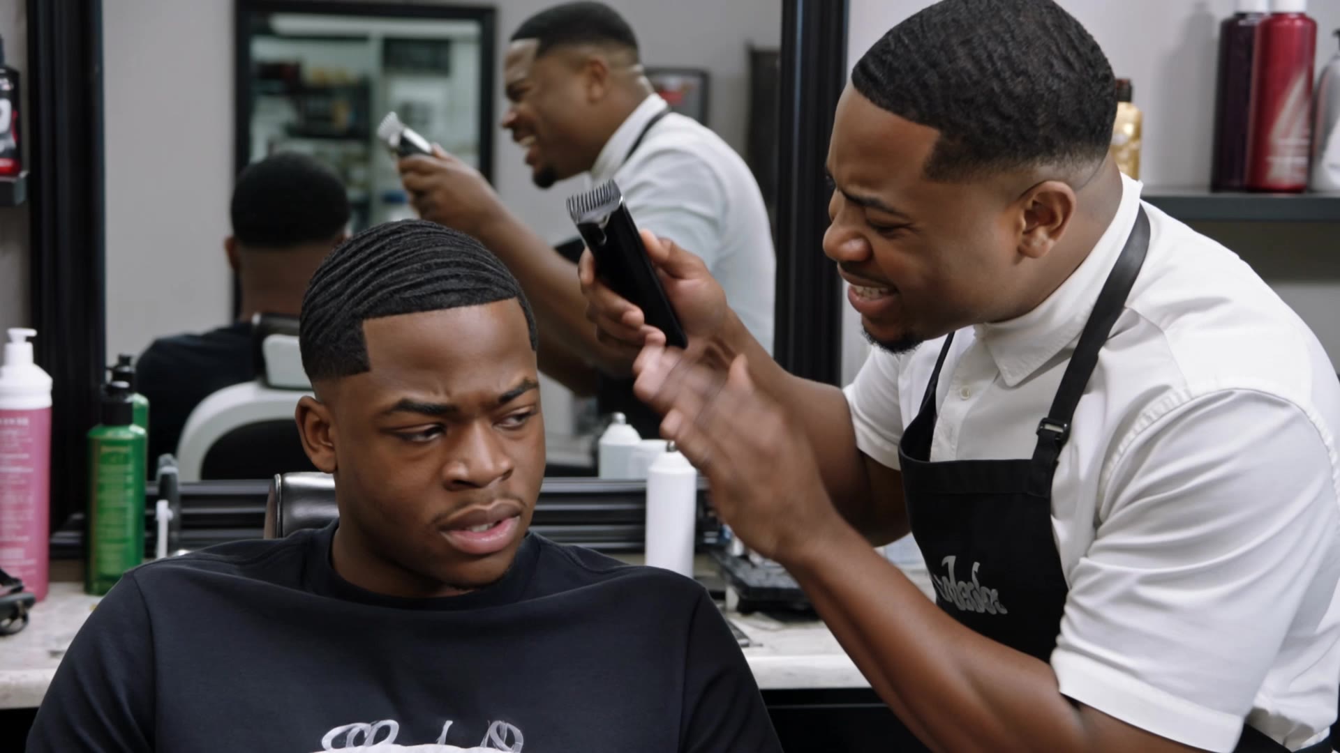 Kling AI work 318210955508695 - create barbershop AI video