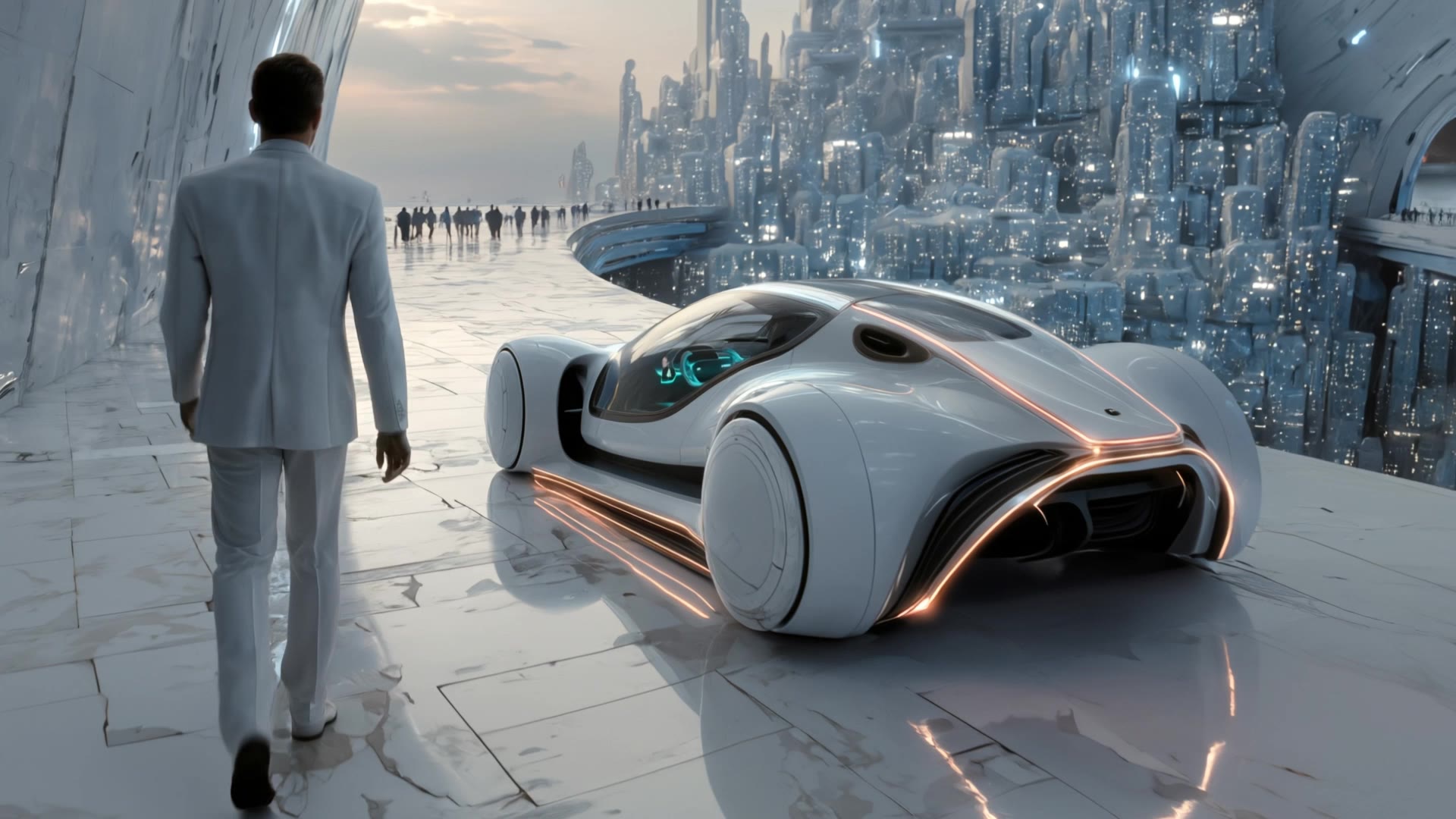 futuristic city - futuristic style AI video