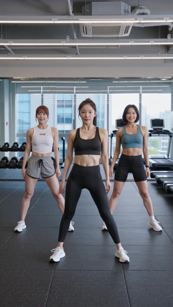 gym dancing - gym scene AI video