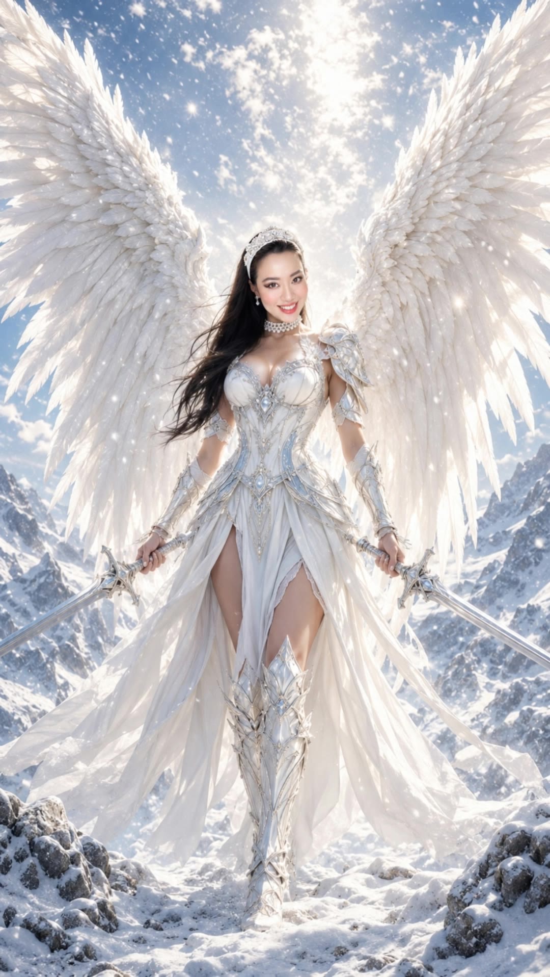 Angel worrier - angel try on AI video