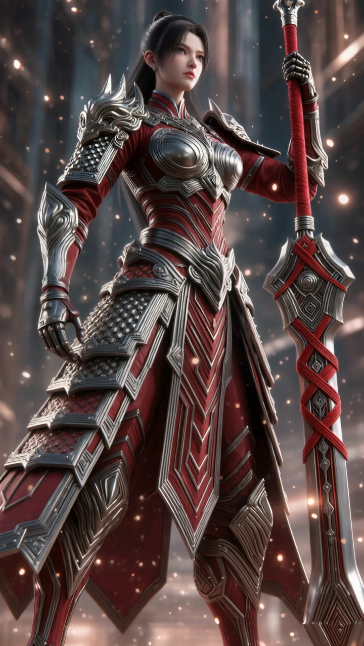Female warrior - hair cutting style for female AI video