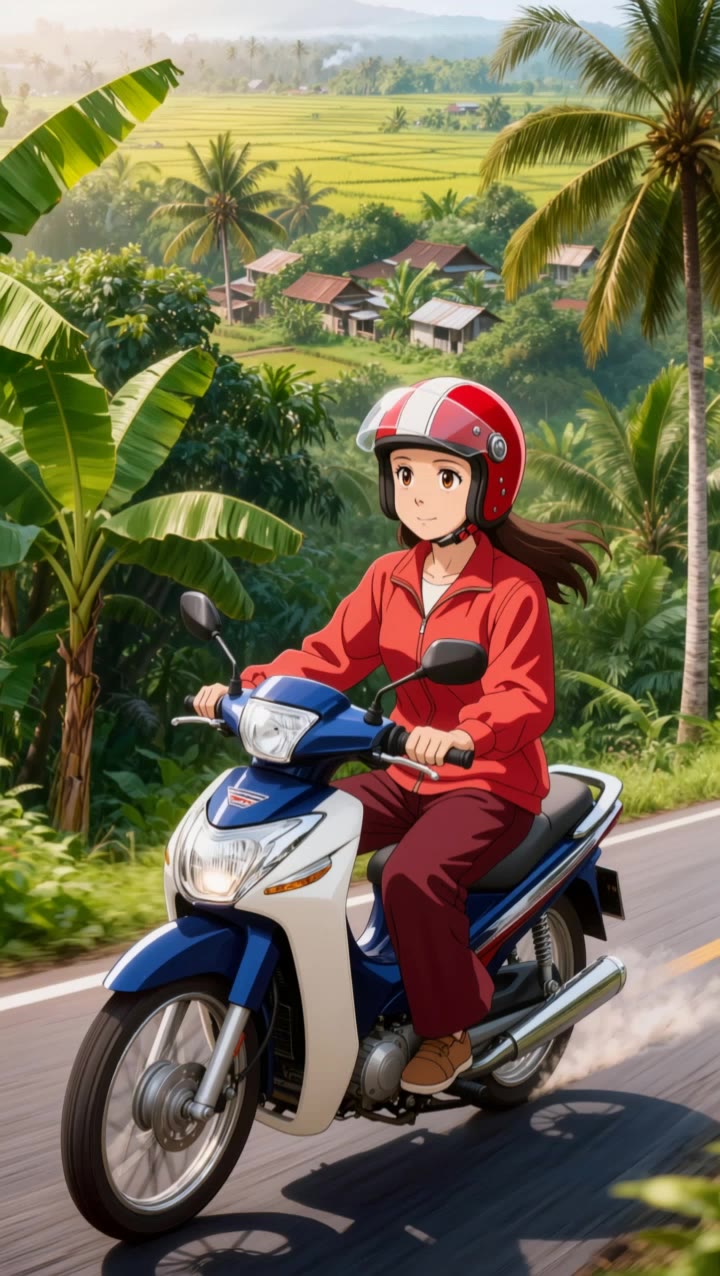 anime girl riding - anime girl anime backgrounds AI video