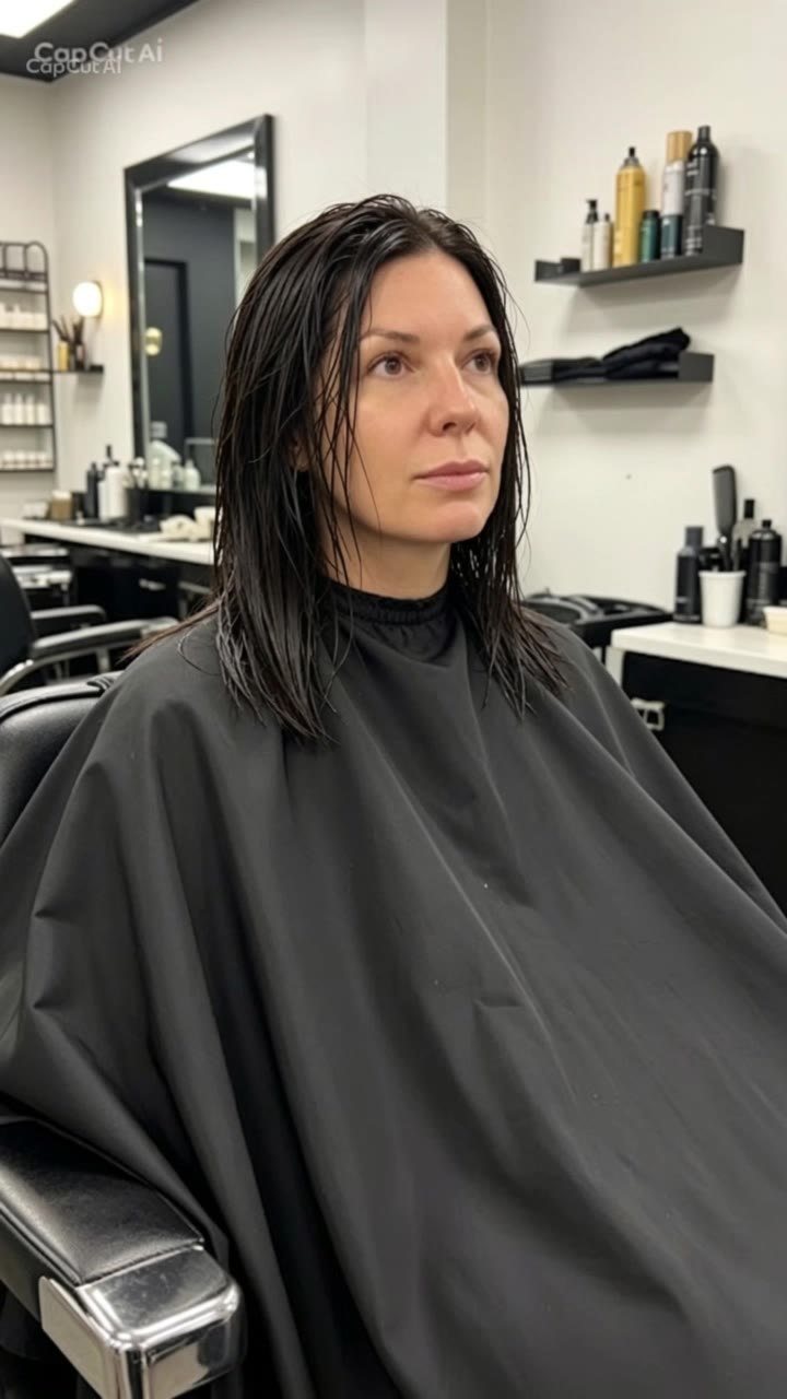 Kling AI work 311804489508266 - layer cut for long hair with side bangs AI video