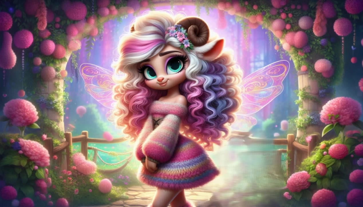Wooly Fairy - flower cartoon images AI video