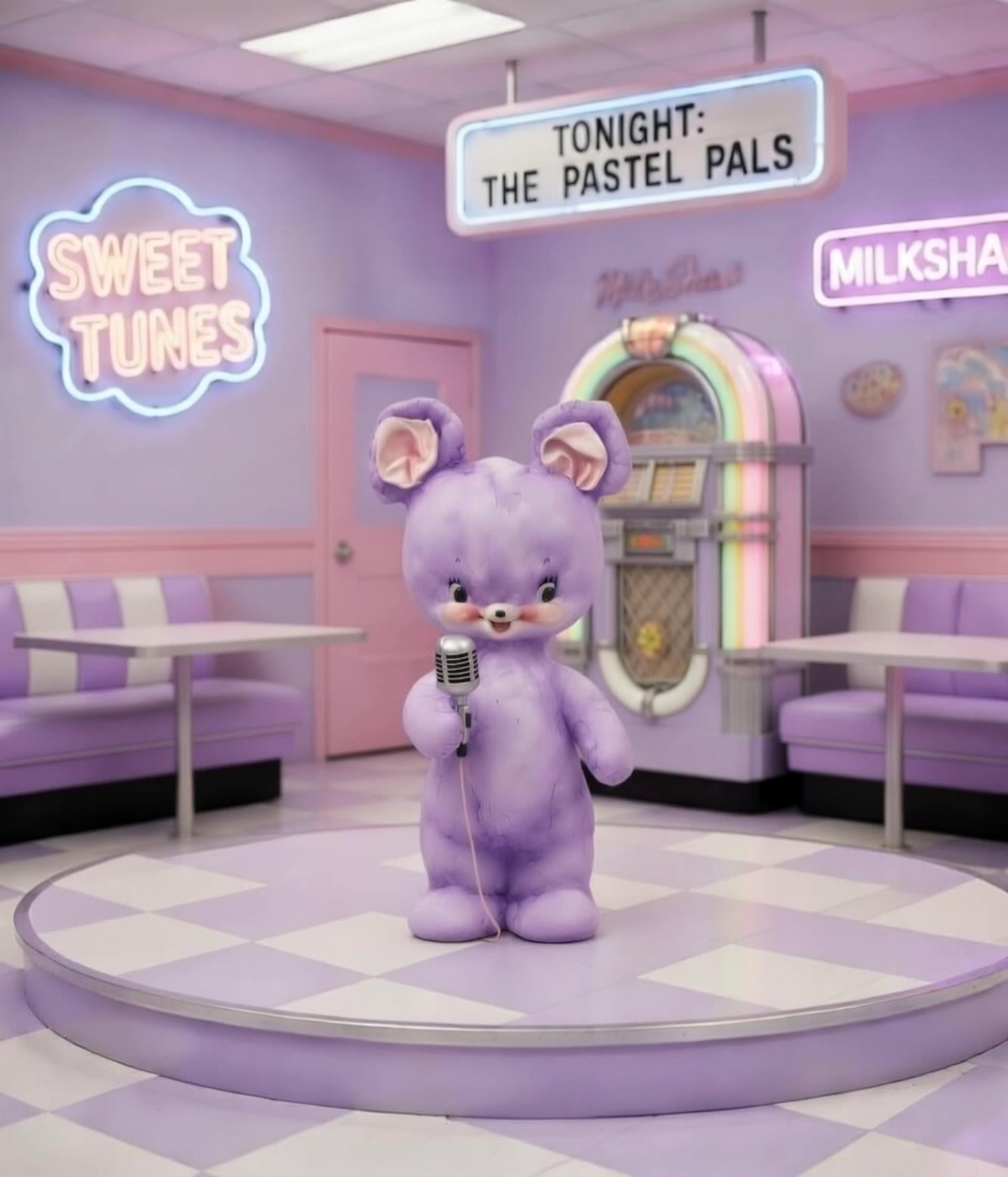 Kling AI work 321722469652483 - purple checkered background AI video