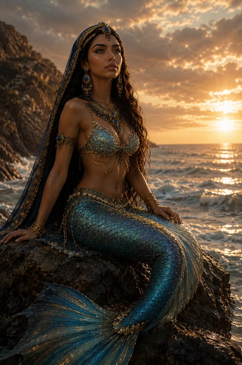 The First Mermaid in Mythology - mermaid video AI video